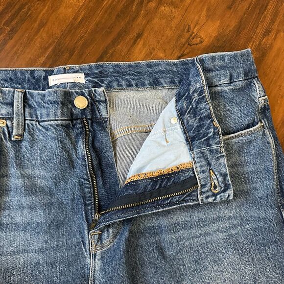 GOOD AMERICAN Good Curve Raw Hem Straight Jeans #GCSREFW386 Blue - Picture 4 of 13